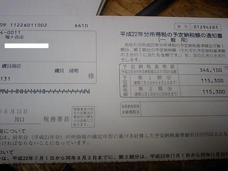 予定納税・・・・・・