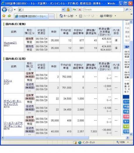 ９月２４日（水）本日の結果（株之助）